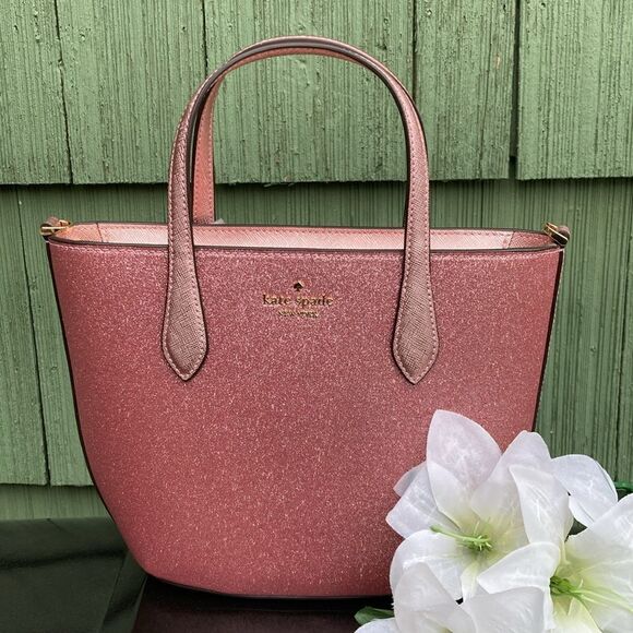 KATE SPADE ♠️ Pink Glimmer Satchel Crossbody Bag Purse Tote - Picture 1 of 14